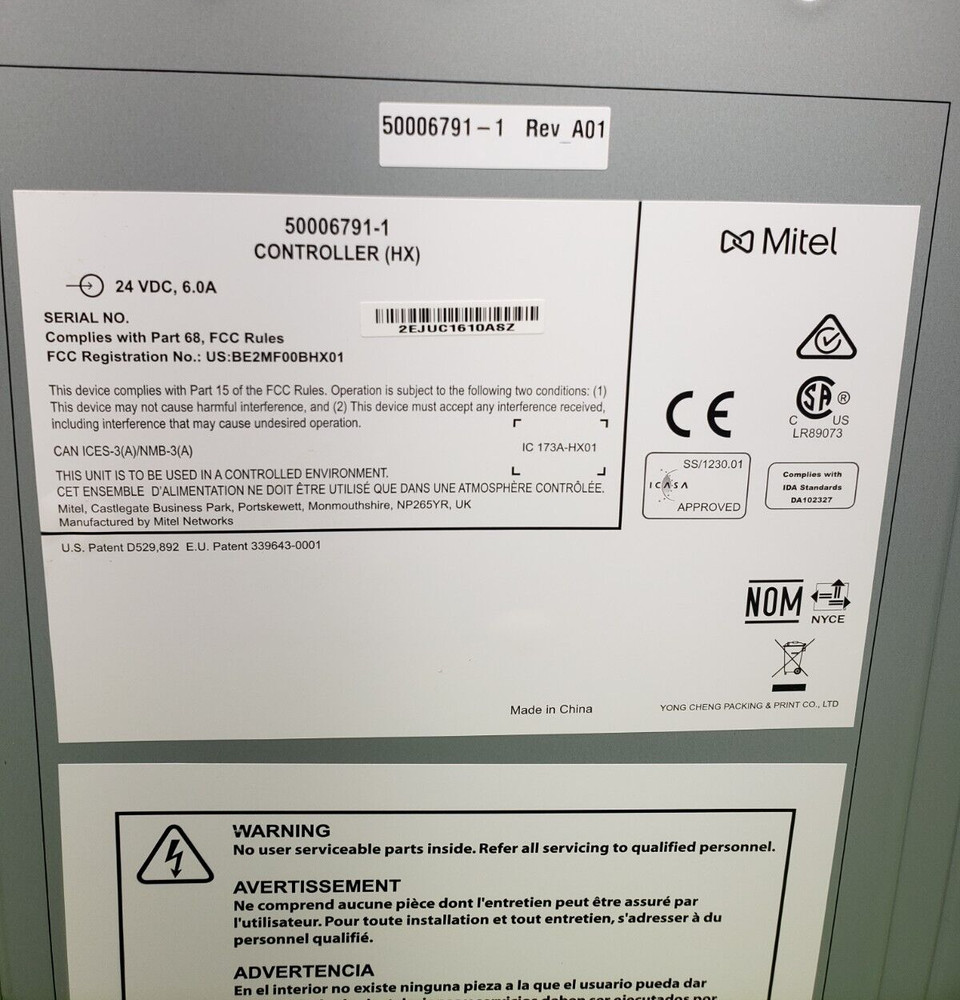 Mitel HX 5000 Processor Module Controller Base Rack Mountable 50006791 W/Bracket