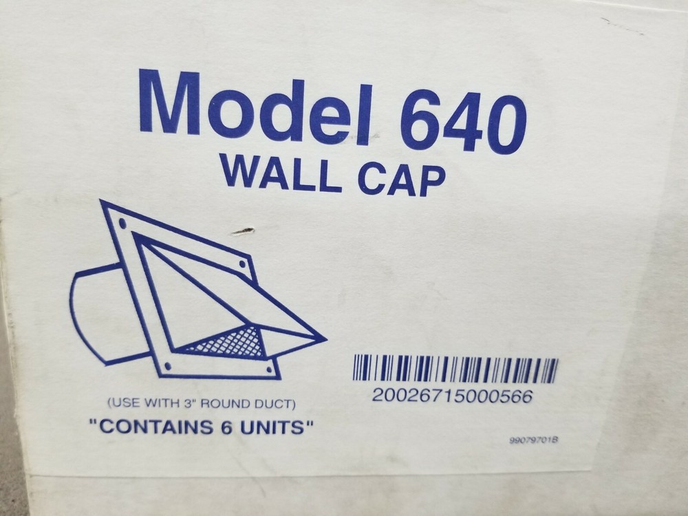 Model 640 Wall Cap 3" Round Duct