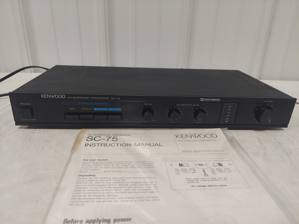 Kenwood SC-75 AV Surround Processor Dolby Amplifier *Read Description* #2110