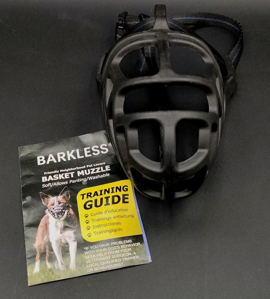 ✅Barkless Dog Muzzle Cage Basket Blocks Biting Chewing Scavenging Humane 🆕📸👀