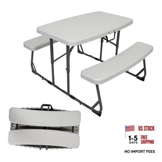 Compact Portable Picnic Table – Foldable Space-Saving Design with Locking Kids