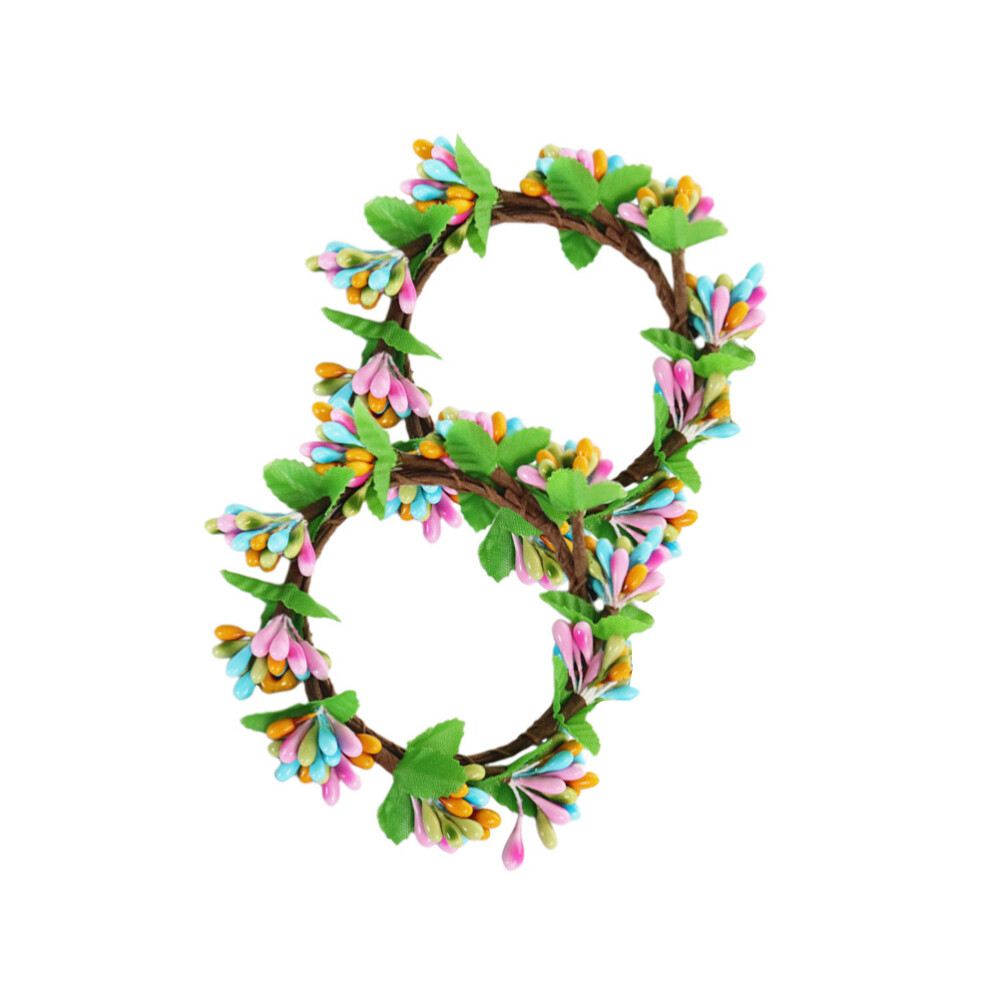 2-Pack Spring Candle Ring Cone Candle Wreath Spring Candle Ring Candle -