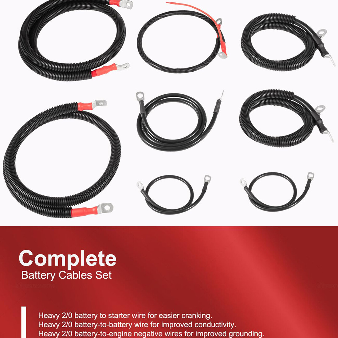 Battery Cables Kit for 2003-2007 Dodge RAM Gen-3 5.9L 24-Valve Cummins Diesel