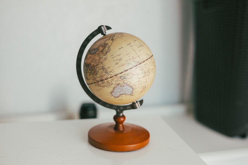 Decorative 9" Globe with Wood Base