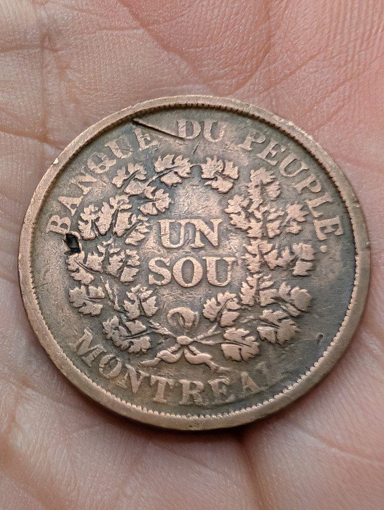 LC-5A3 Bas Lower Canada Belleville Issue Un Sou Token