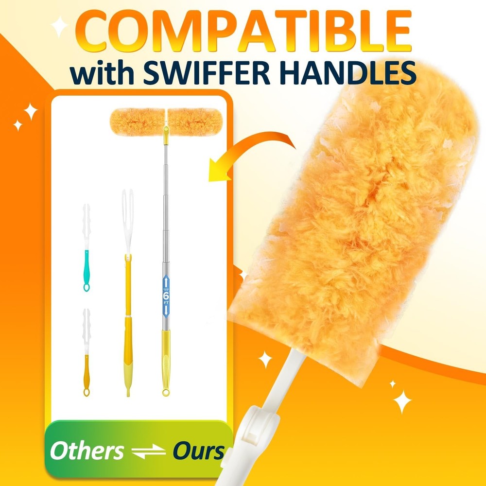 Duster Refills 50 Counts, 360° Heavy Duty Multi Surface Duster Refills for