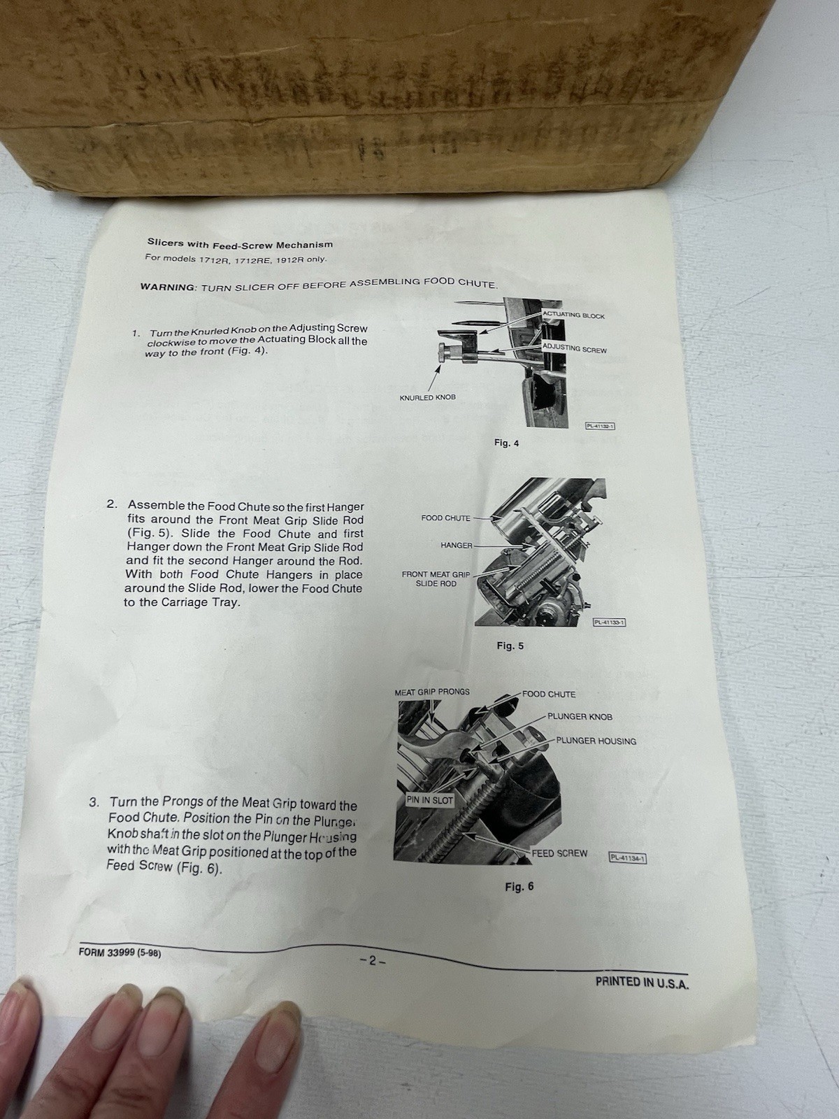 Hobart Slicer Food Chute 00-873604
