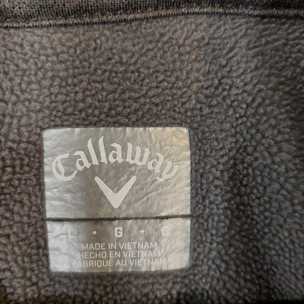 Callaway Quarter Zip Pullover Men Large Gray Textured Fleece Lined Golf Jacket