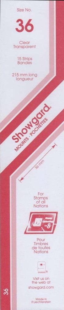 Showgard Strip Style Clear Stamp Mounts Size 36 by Showgard