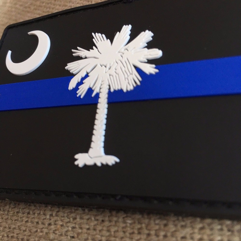 Subdued South Carolina State Flag Thin Blue Line PVC Patch