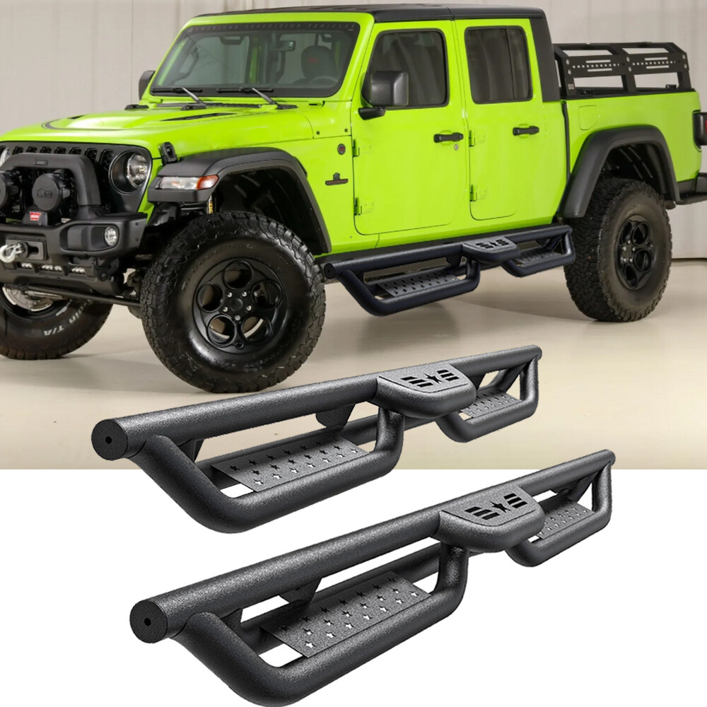 6" Running Boards for 2020-2024 Jeep Gladiator JT 4 Door Drop Side Step Nerf Bar