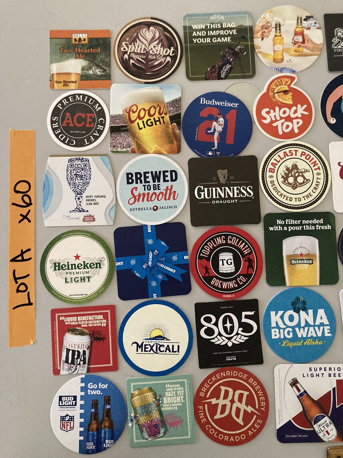 🔥60 Beer Bar Coasters Pint Glass mat coaster Craft Domestic Import Lot A2