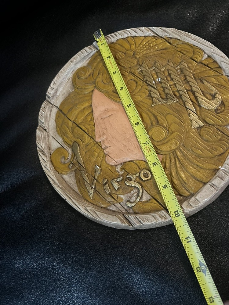 Vintage HTF Virgo Hanging Plaster Plaque