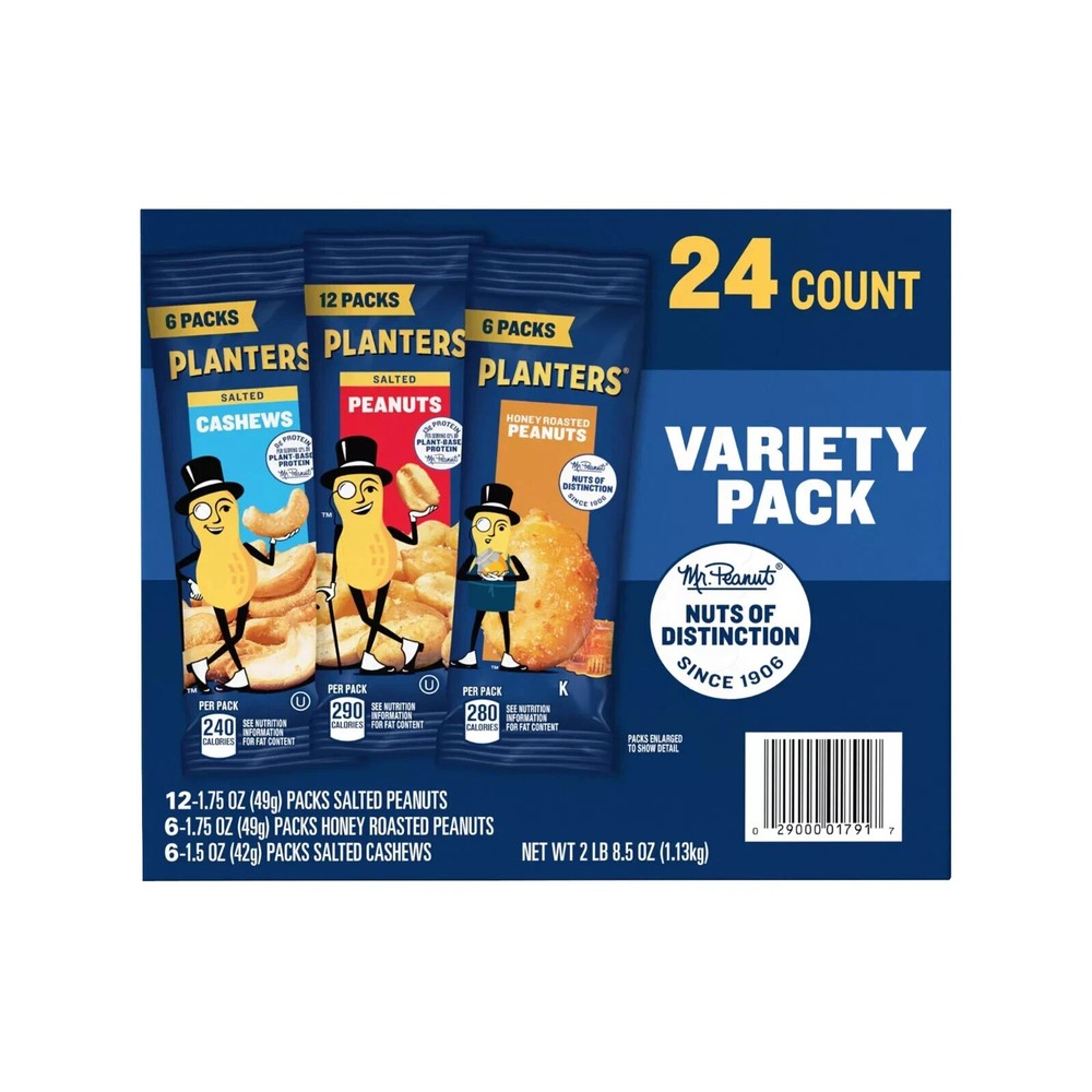 Planters Individual Variety Pack, 24 pk