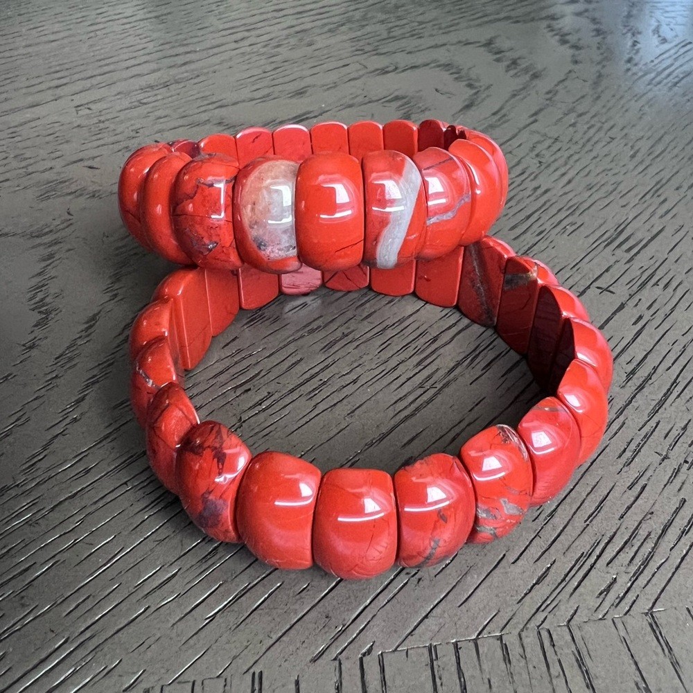 Red jasper soft bangle 6.5-7’ (one)