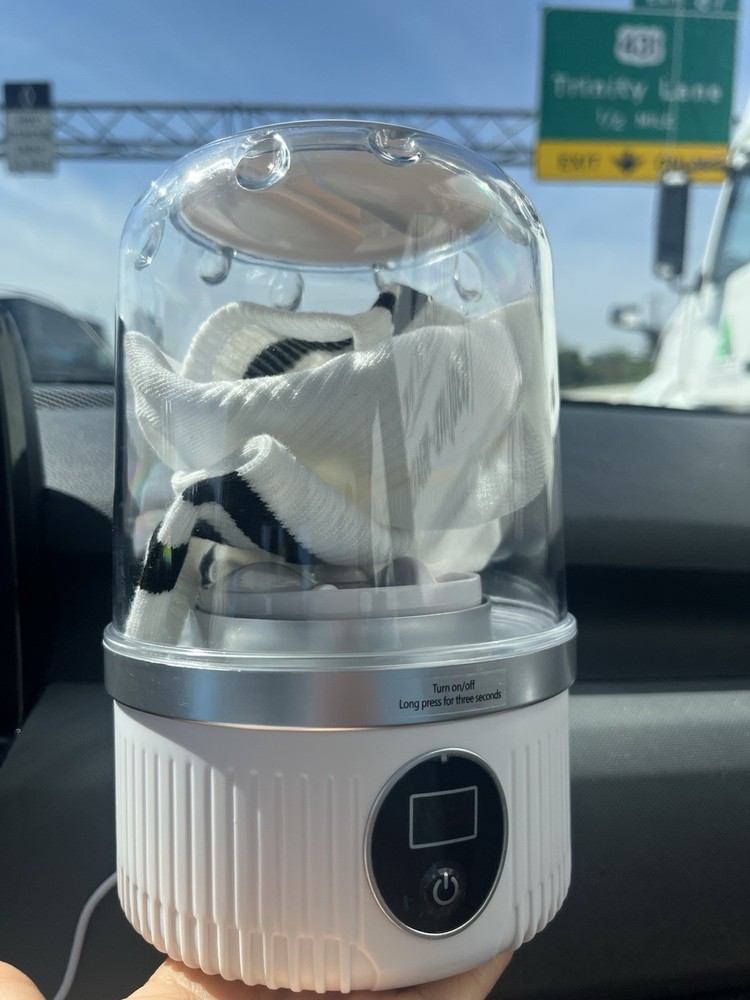 Wireless Charging Mini Washing Machine, Portable, Quick Wash, 1L, White