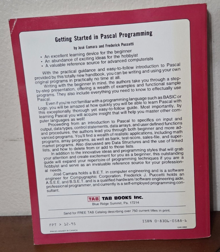 Set of 3 Vintage manuals Oxford Pascal, Pascal Programming, SpeedScript Comm. 64