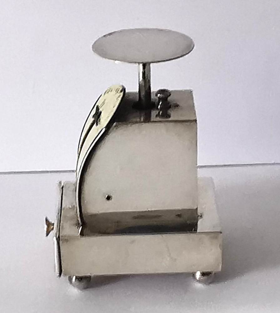 Solid Silver Postal Scales & Double Stamp Box Combi - Birm. 1907.