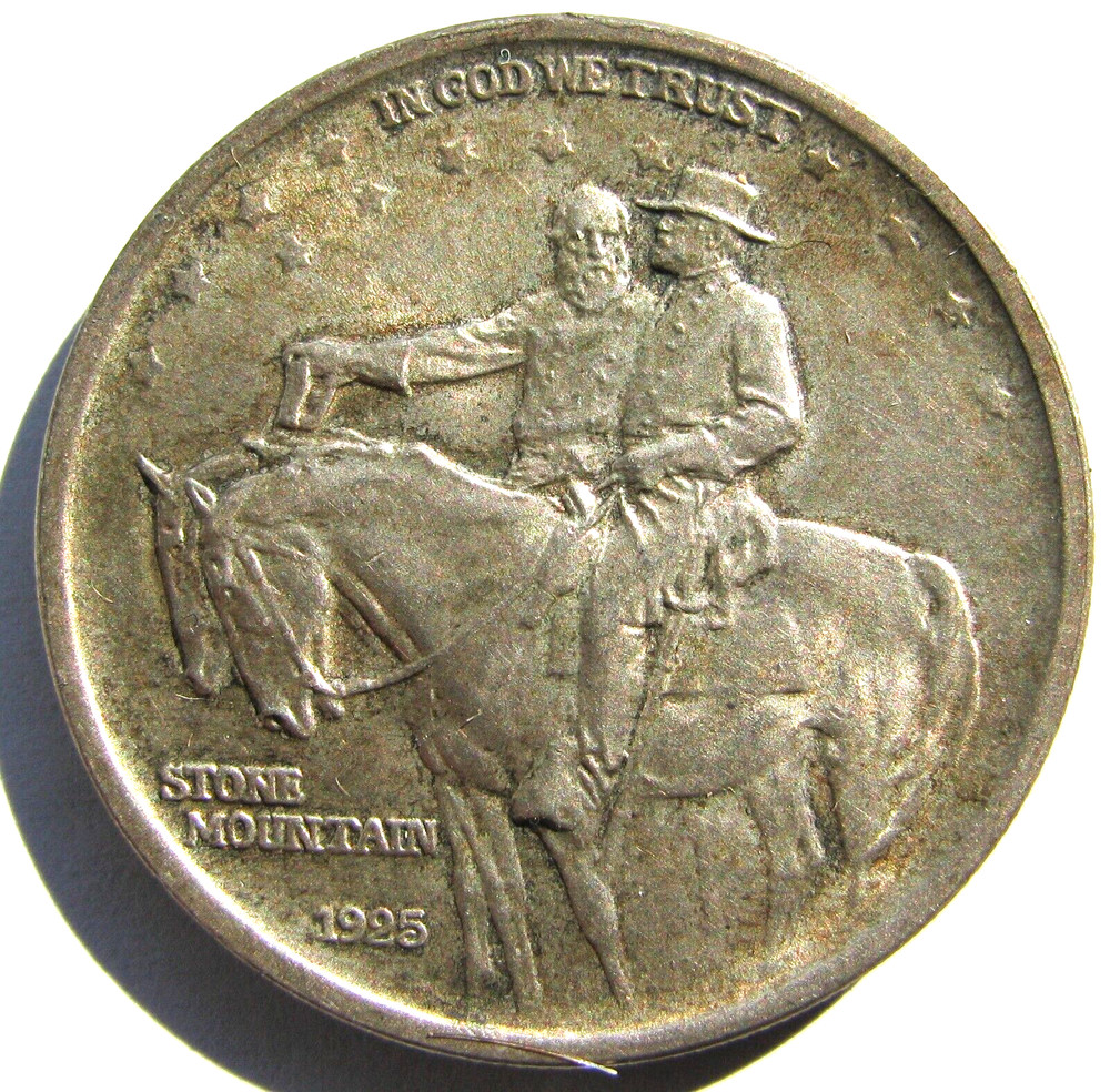 1925 Stone Mountain Commemorative Half Dollar, Almost Uncirculated, Toned