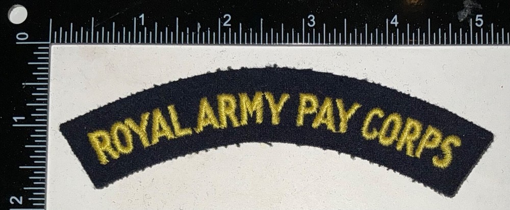 WWII British Army Royal Army Pay Corps Patch Formation Title Flash