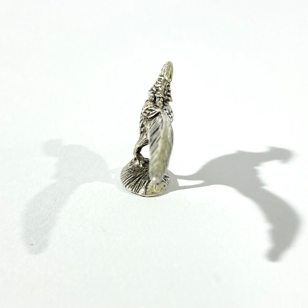 vintage solid silver pheasant miniature , hallmarked italian figurine