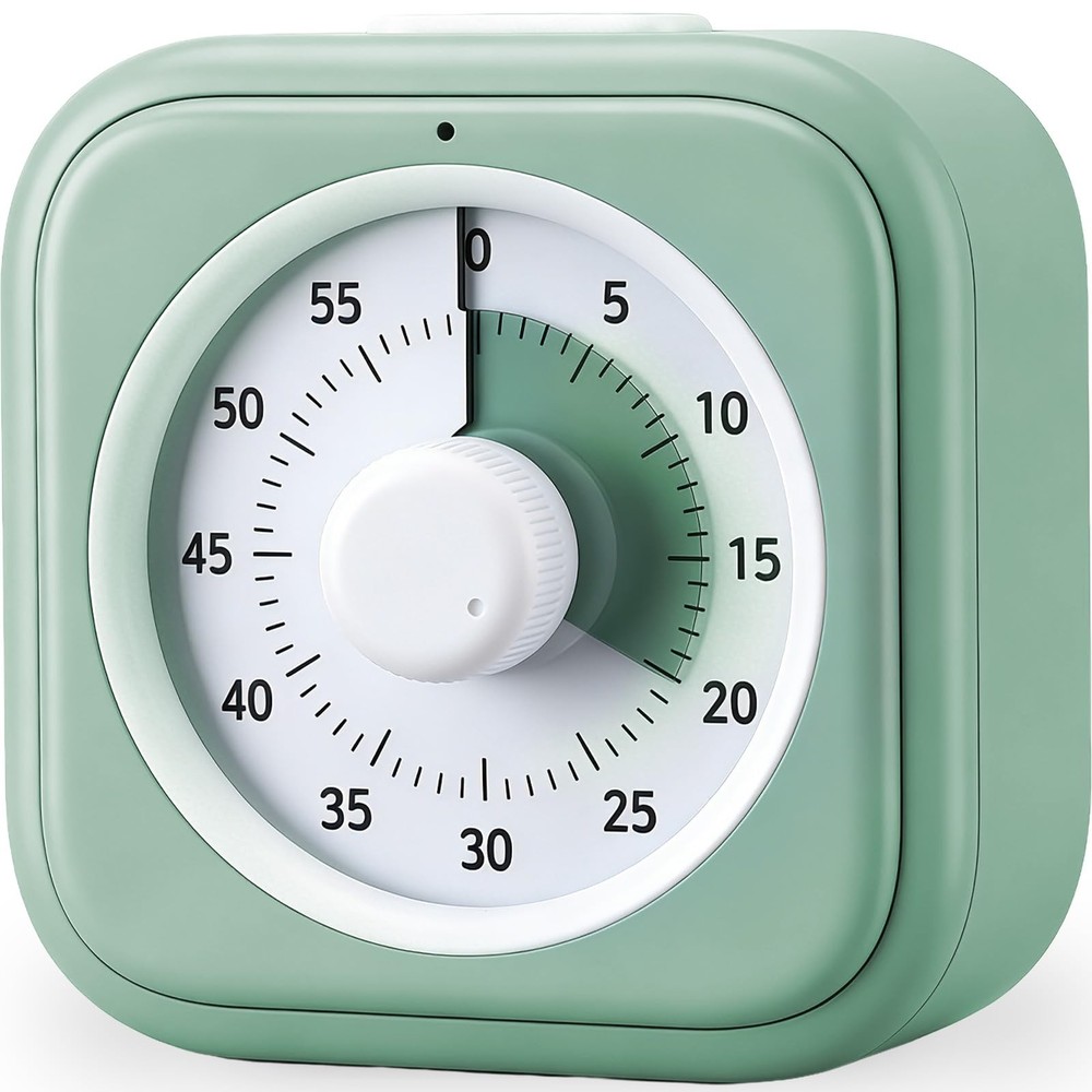 Visual Timer 60 Minute Silent Countdown Clock Green Homeschool Study Kids Tool