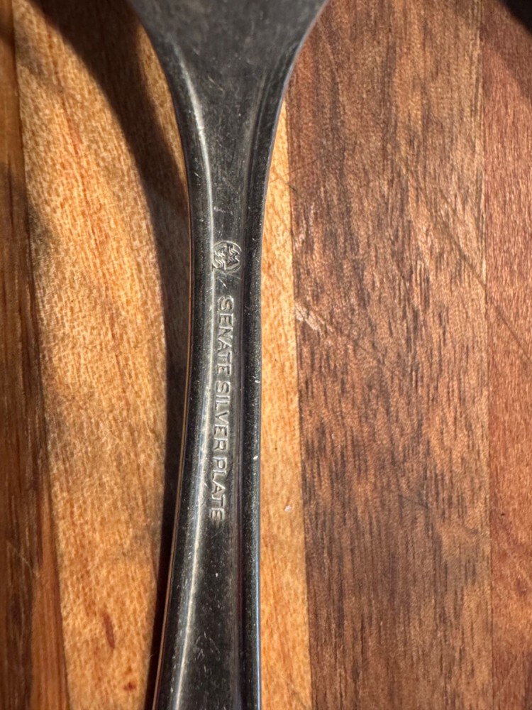 SENATE SILVER Plate Silver Plated Flatware Spoons 2 pc