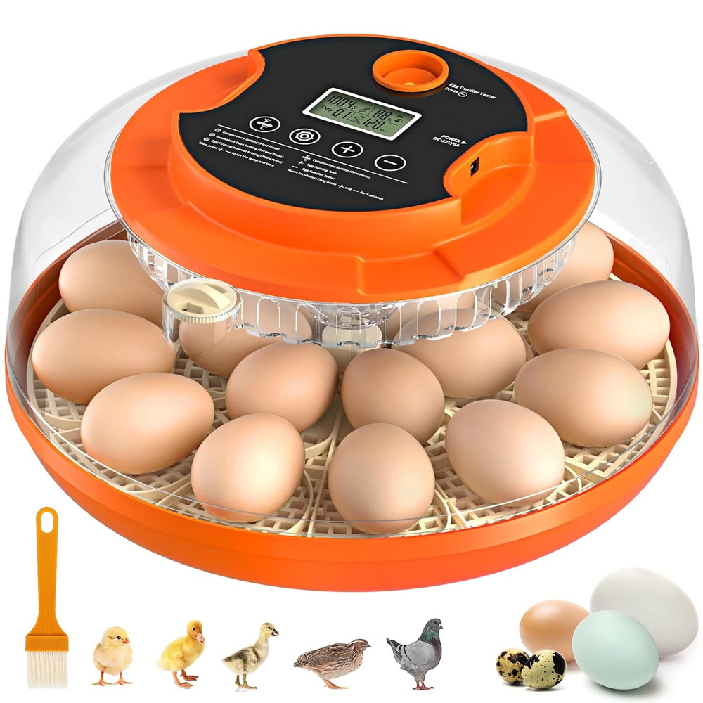 Incubators for Hatching Eggs, 18 Egg Incubator with Automatic Egg Turning and Hu