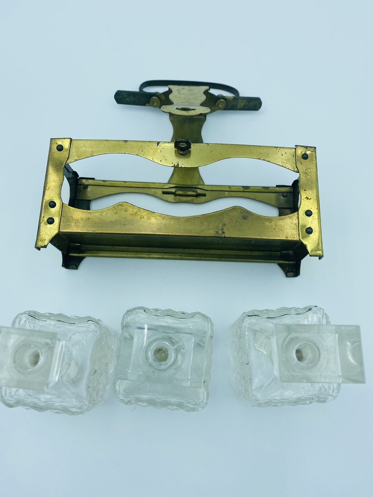 Crystal & Brass Vanity Perfume Caddy Set - 7pc