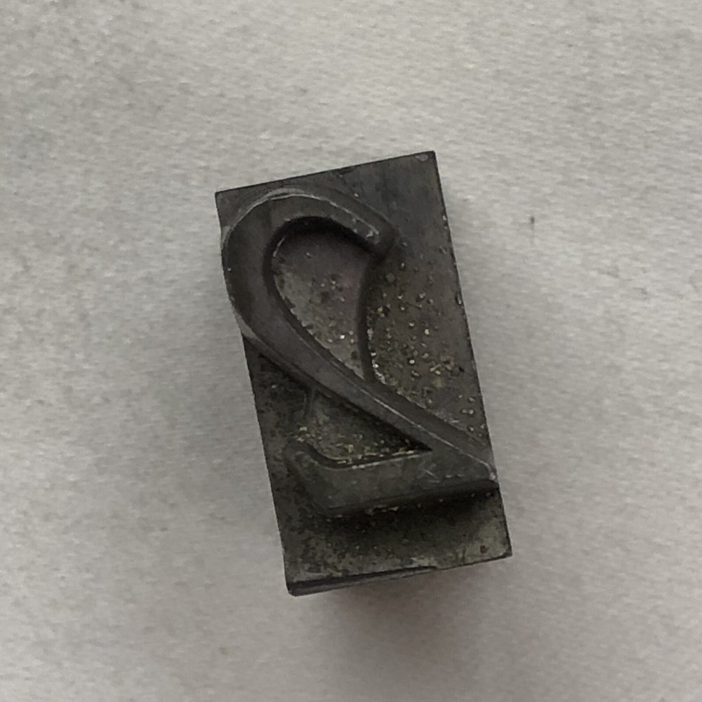 Solid Metal Letter Press PRINTING BLOCK Stamp - Number 2