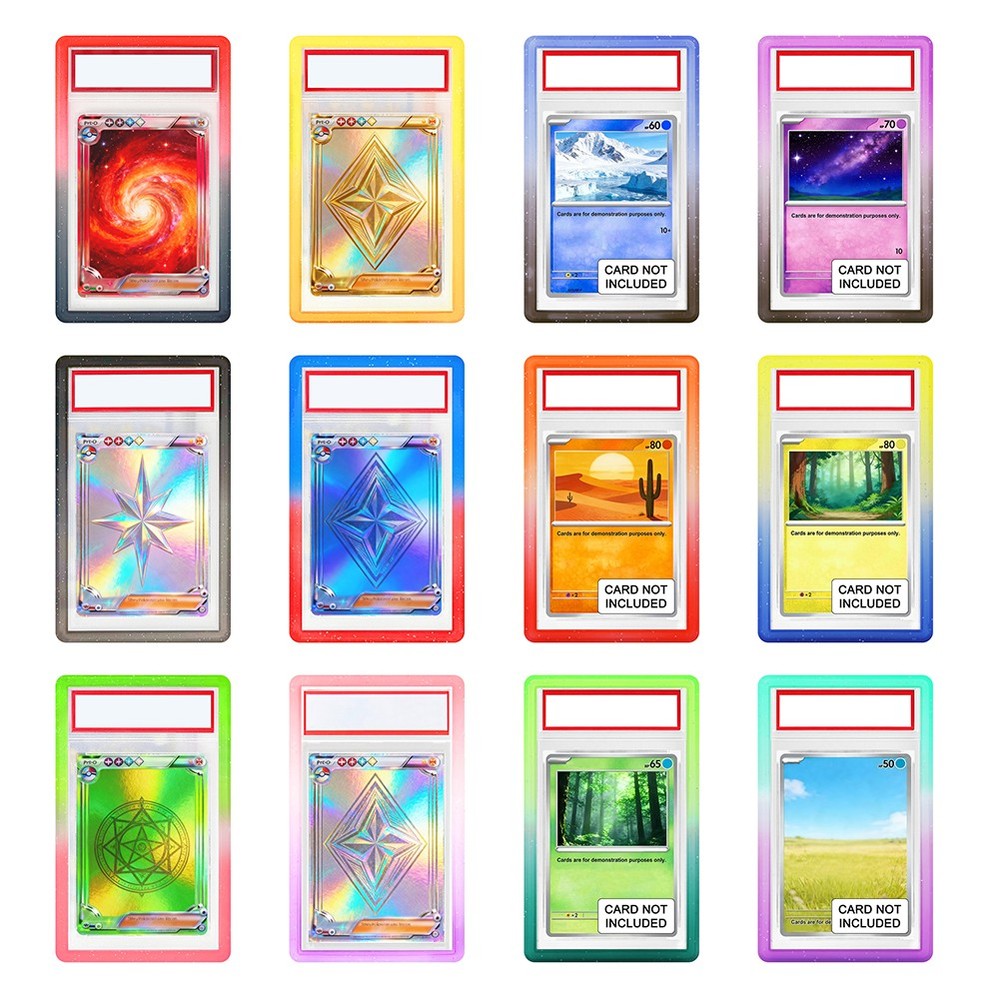 12PACK Gradient Colors For PSA Graded Card Slab TPU Bumper Guard Protector