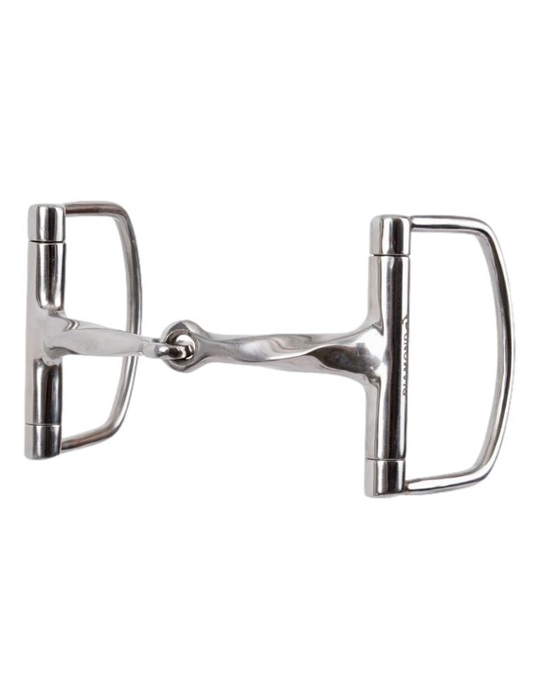 Diamond R Bit D-Ring Snaffle Medium Slow Twist 5 Silver E100