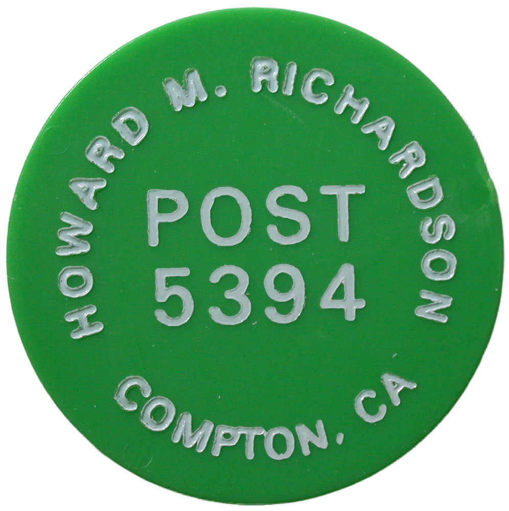 Compton, CA - Howard M. Richardson Post 5394 - Good For One Drink - Token