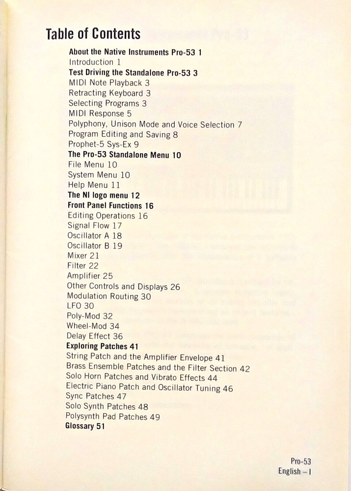 Native Instruments PRO-53 Software Synth Original Owner's Manual Book in English