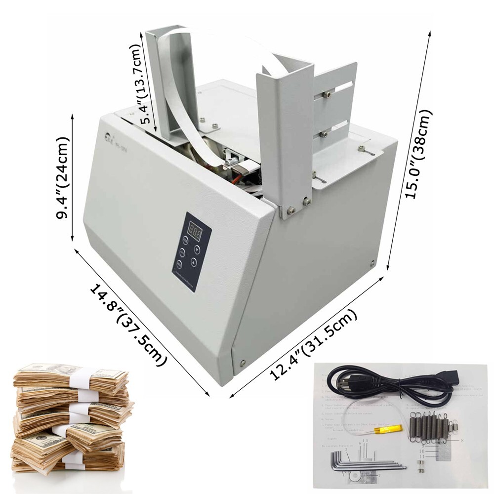 110V Automatic Banknote Banding Machine Strapping Bundling Machine 100W