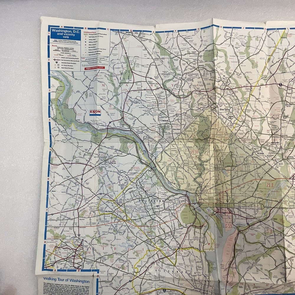 1978 Washington DC Exxon Tiger Folding Pape4 Map & Visitor Guide OldPaperMaps