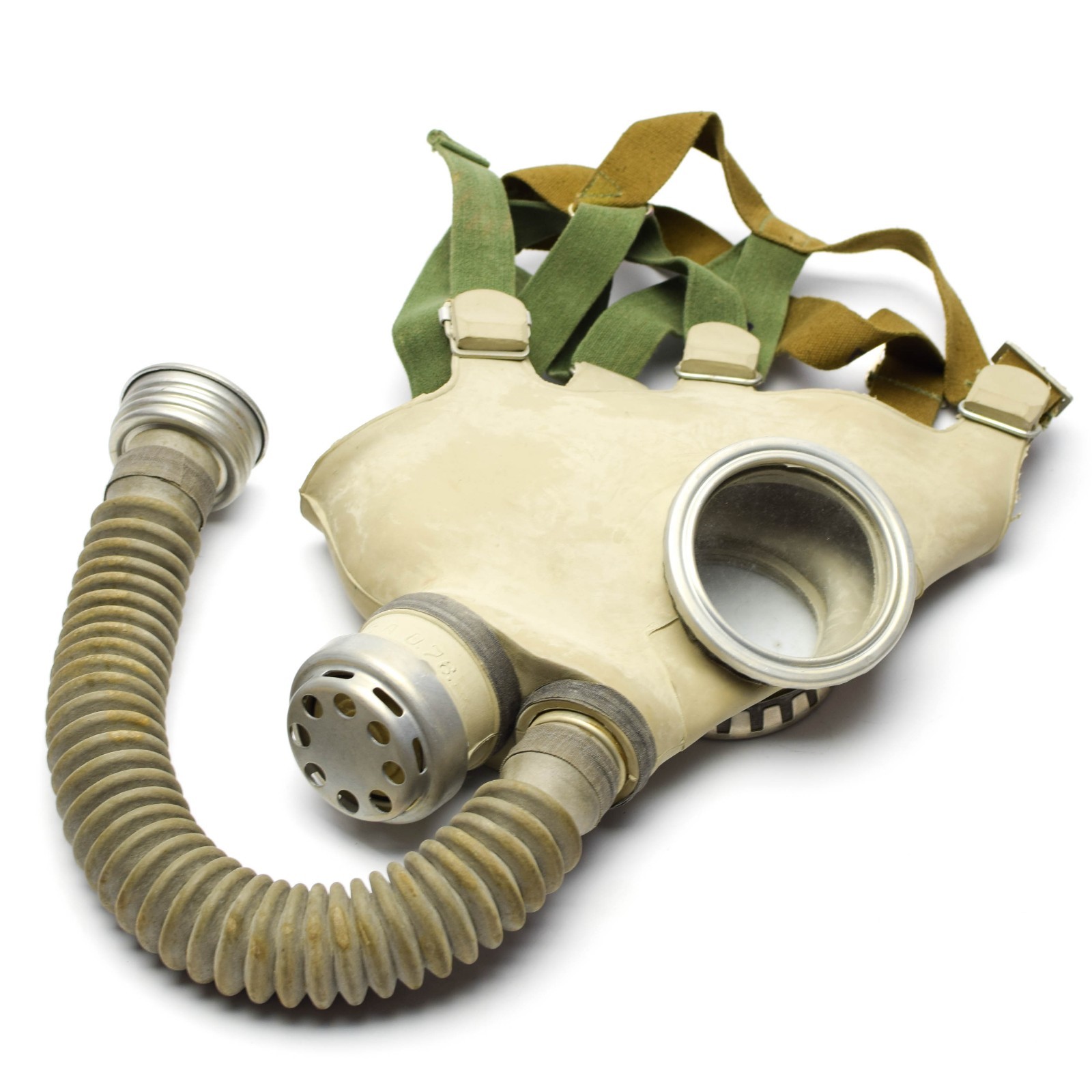 Soviet Era Gas mask PDF-7 Full face protection mask w hose grey rubber