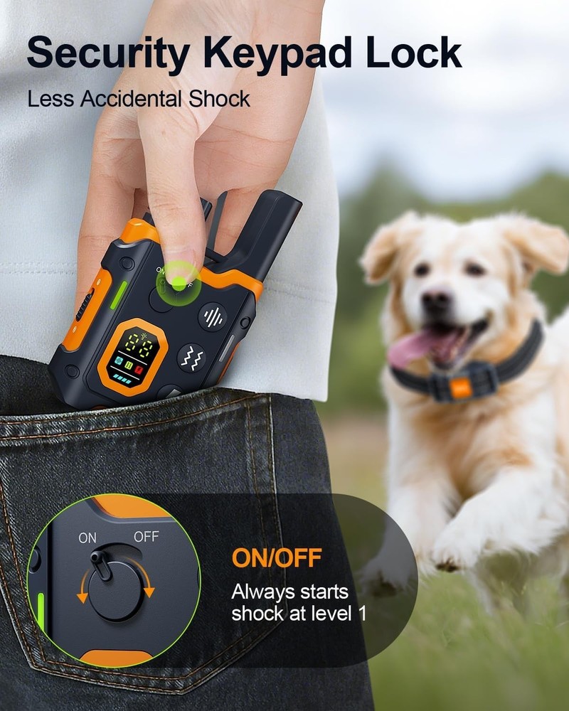Electronic Dog Shock Collar for Large, Medium, Small Dogs - Adjustable & Durable