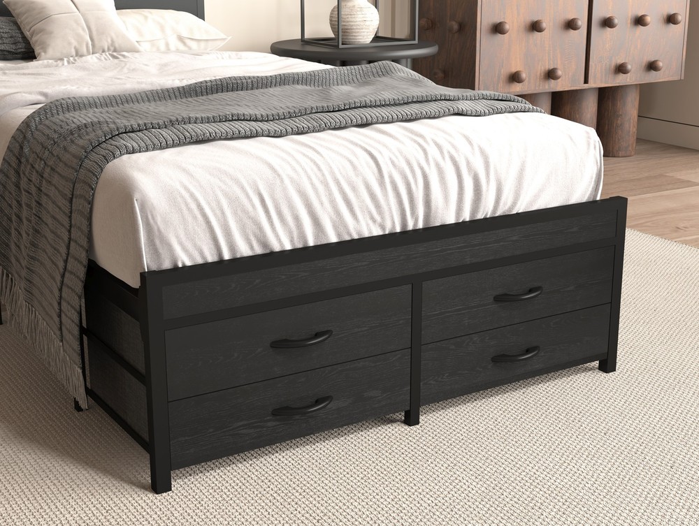 Twin Bed Frames with Headboard,Twin Size Bed Frames with Storage Drawers,Twin B