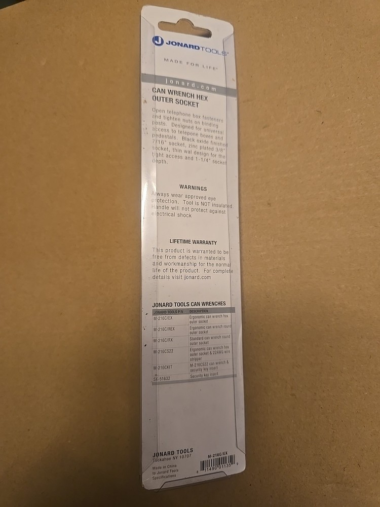 Jonard Tools M-216C/Ex Can Wrench,Ergonomic,Plastic
