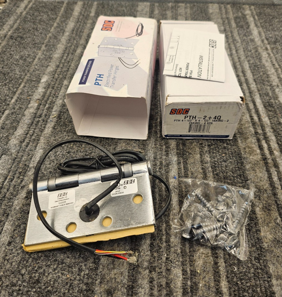 SDC PTH-2+4Q Security Door Controls Electric Power Transfer Hinge Access Control