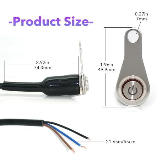 Motorcycle Universal Handlebar Light Power Control Switch Push Button Red