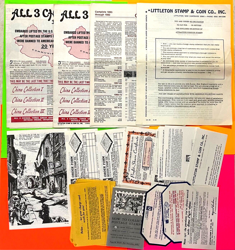 STAMP COMPANY CATALOGS FLYERS ORDER FORMS ETC NO  MODERN ITEMS