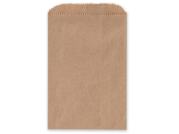 KRAFT Flat Paper Merchandise Bags Choose Size & Package Amount