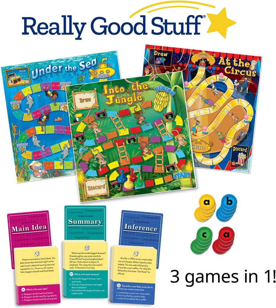 Reading Comprehension Game Trio: Main Idea, Summary and Inference - Grades 2-3 -