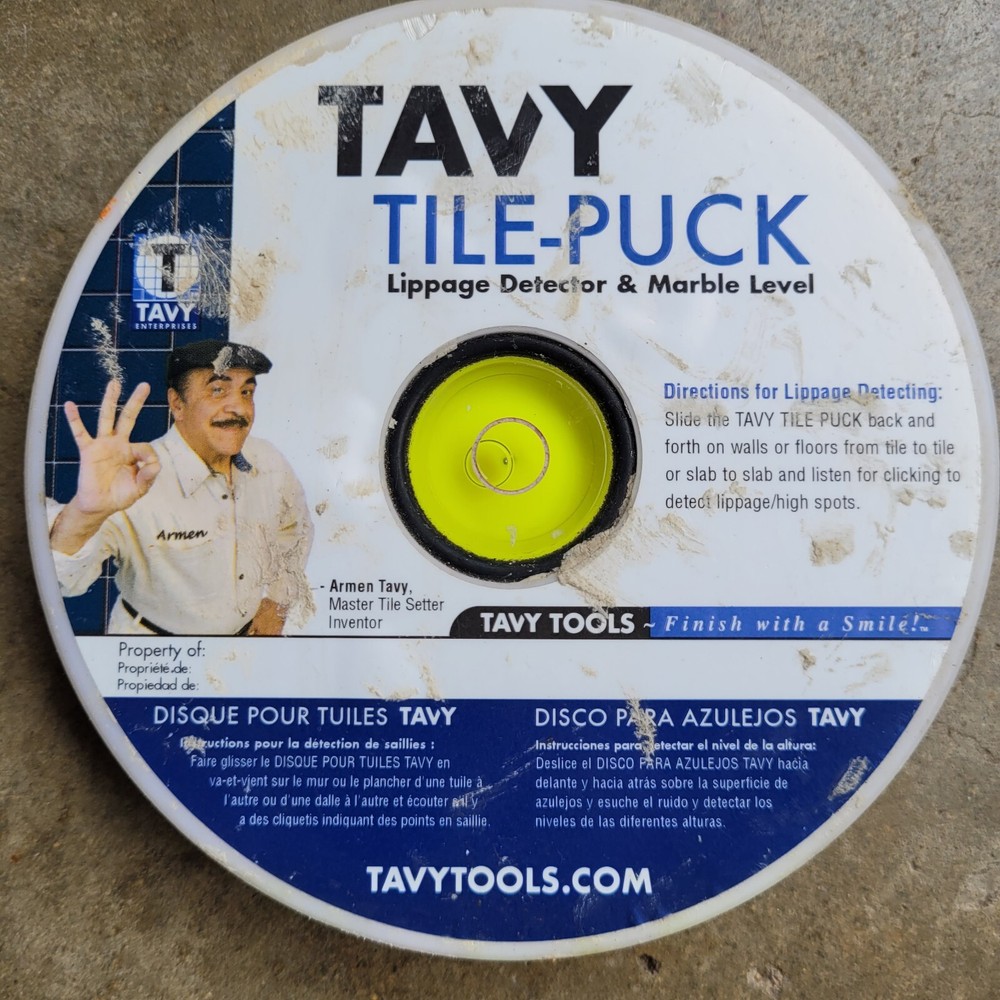Tavy Two-Sided Tile Puck - Lippage Detector & Marble Level Tile Tool