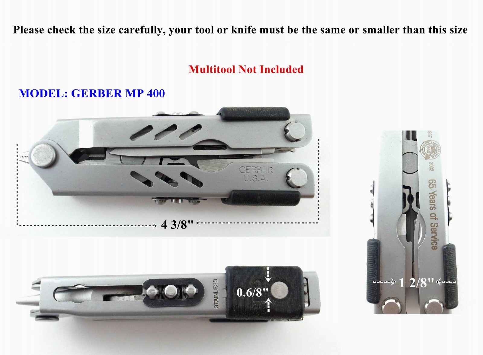 2 x BRAND NEW Medium Size 13x7cm (5 2/8”L x 2 6/825”W) UNUSED GERBER KNIFE POUCH