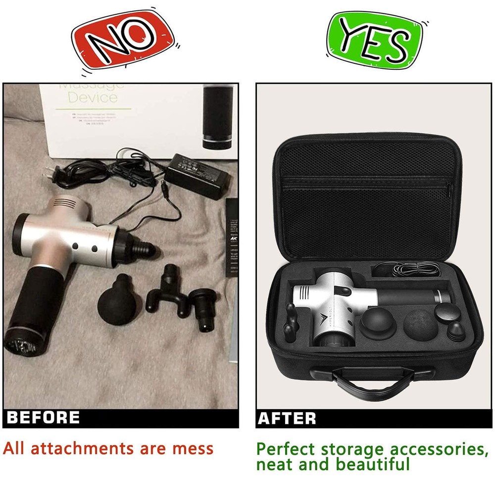 Carrying Case for Hyperice Hypervolt/Hypervolt Plus 5 Attachment Slots Portab...