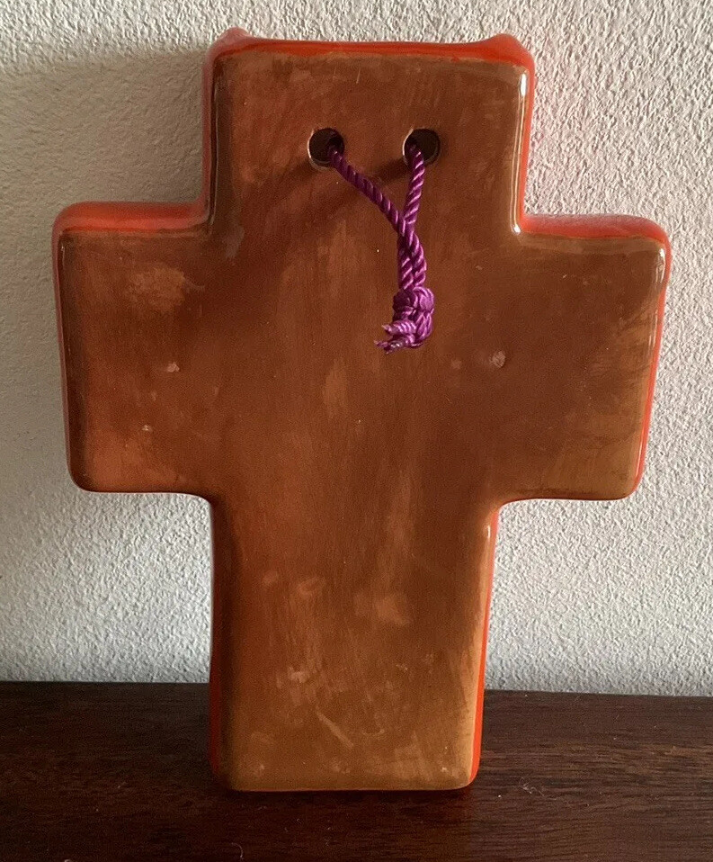 Gorgeous Ceramic Hand Painted Crucifix