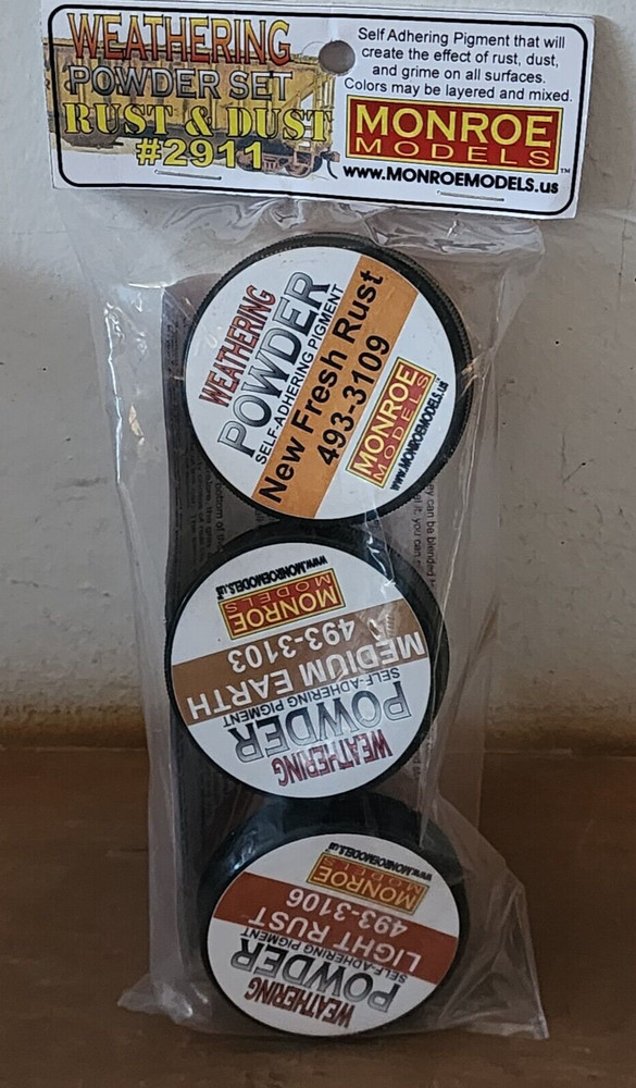 Rust & Dust Weathering Powders 1 Each: Light & New & Medium  Rust  Monroe 2911
